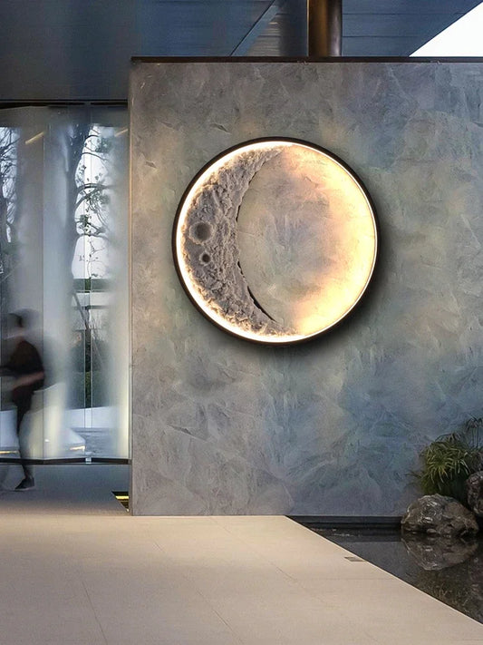 LED Væglampe med 3D Måneflade