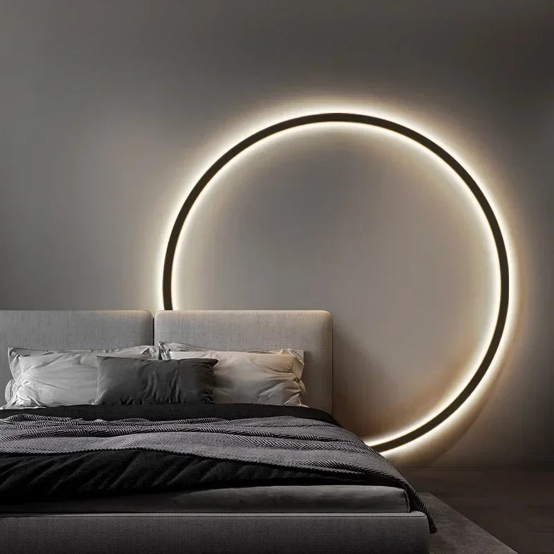 Moderne LED-væglampe i cirkelform