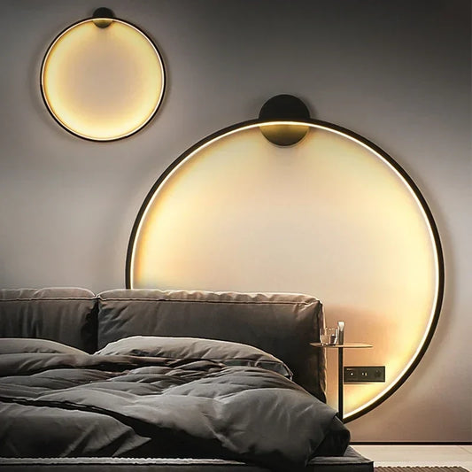 Moderne LED-væglampe i cirkelform