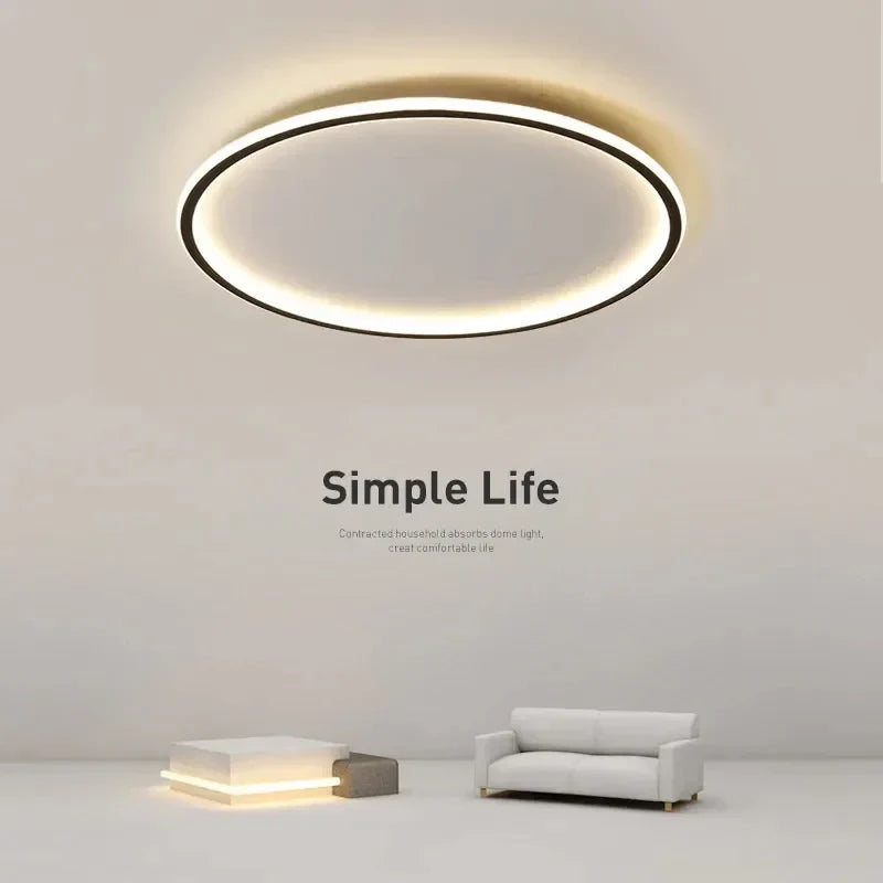 Moderne LED-loftlampe i cirkelform