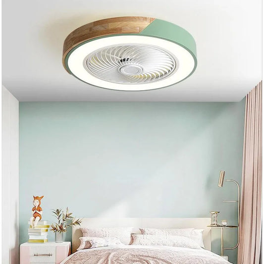 Moderne loftlampe med LED og indbygget stille loftventilator – fjernbetjening inkluderet