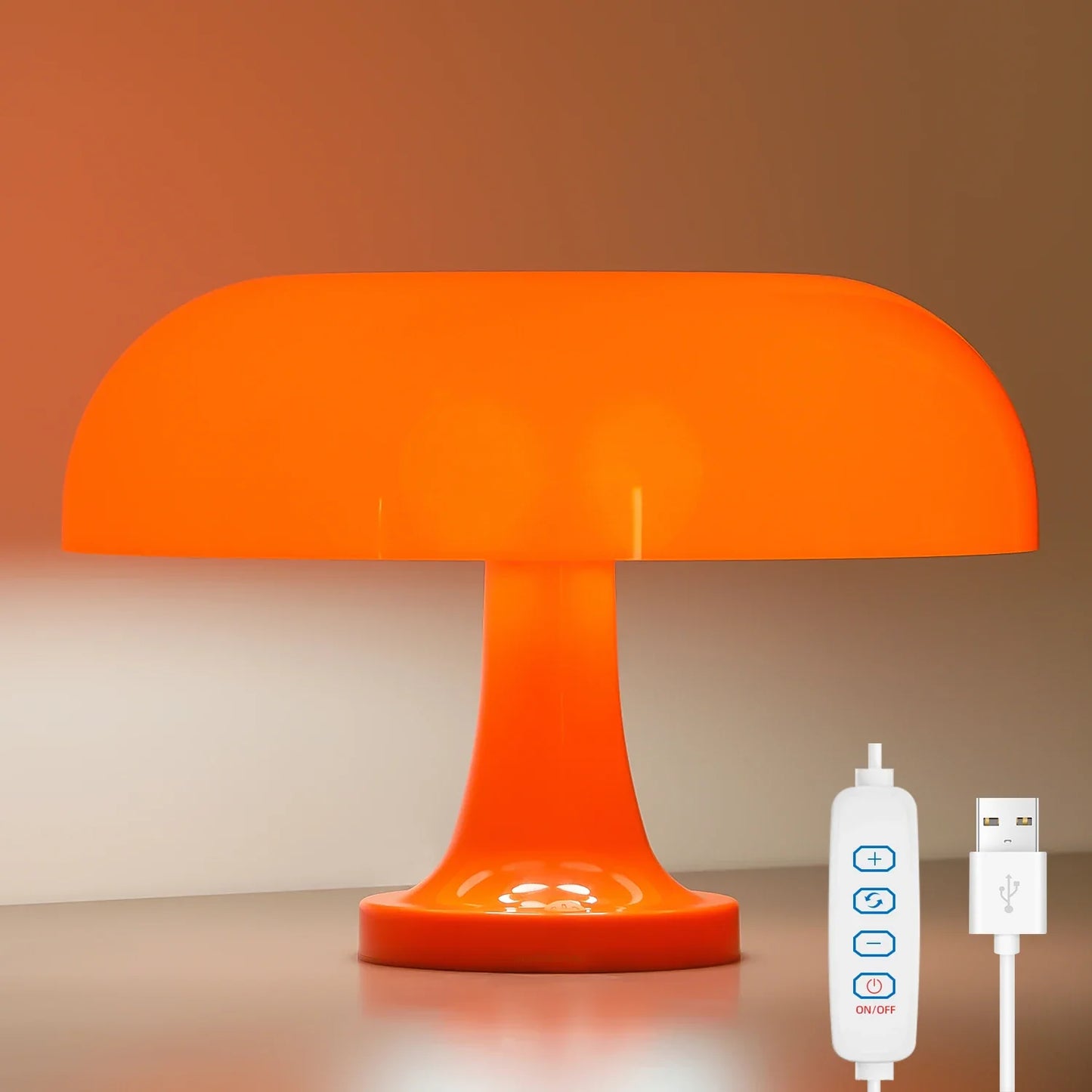 Designer LED-bordlampe med moderne svampeform