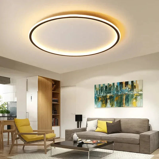 Moderne LED-loftlampe i cirkelform