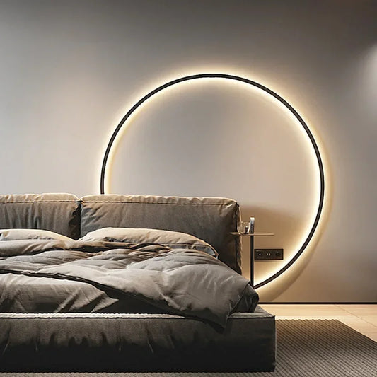 Moderne LED-væglampe i cirkelform