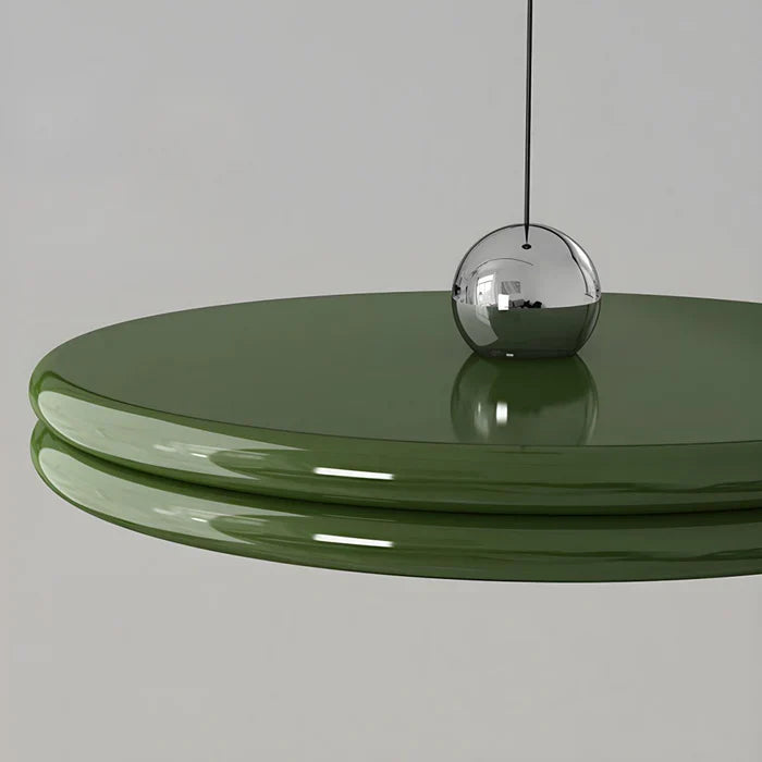 Moderne diskformet pendellampe – minimalistisk LED-belysning til spisestue og stue