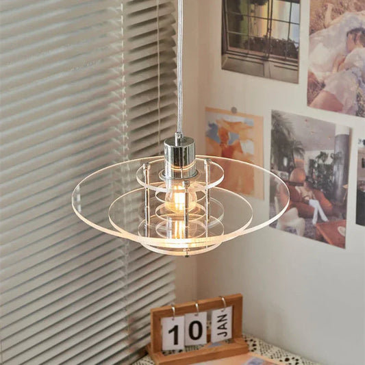 Moderne akryl pendellampe med geometrisk design