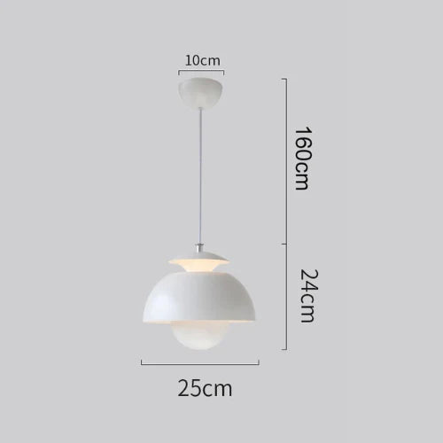 Moderne pendellampe i retrostil – geometrisk skærm med elegant sfærisk form