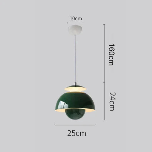 Moderne pendellampe i retrostil – geometrisk skærm med elegant sfærisk form