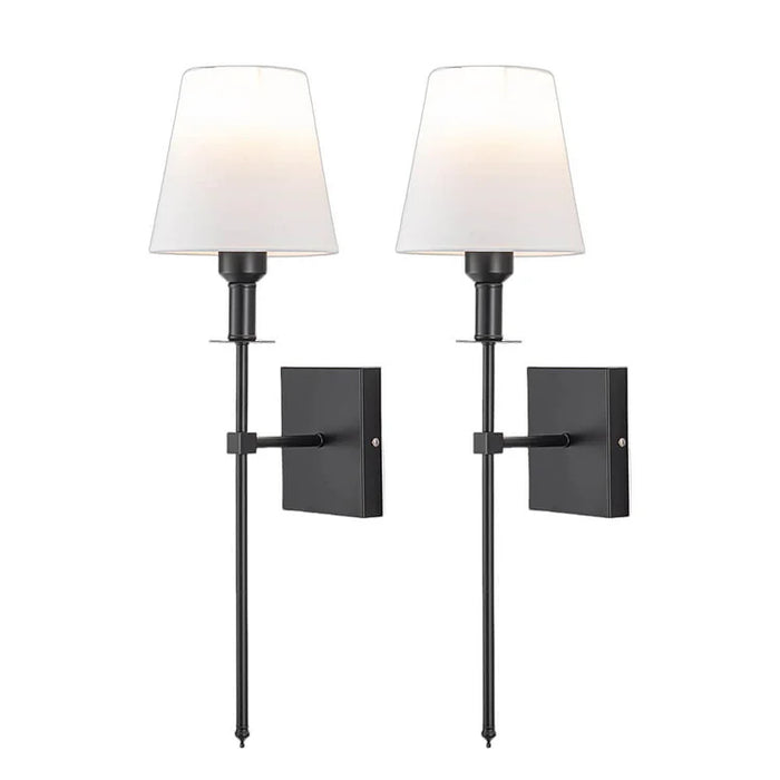 Klassisk trådløs væglampe med lampeskærm – elegant lampe til stue og soveværelse (2 stk.)