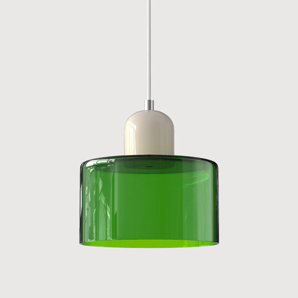 Moderne pendellampe i farvet glas – Bauhaus-stil