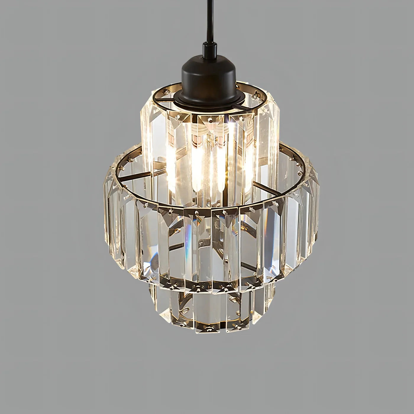 Krystal pendellampe i glas – Glamour stil