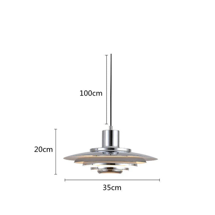 Retro pendellampe i aluminium med lagdelt LED-design