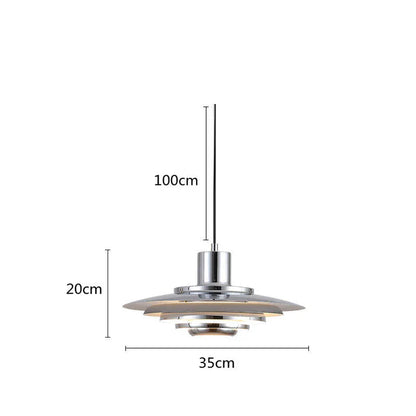 Retro pendellampe i aluminium med lagdelt LED-design