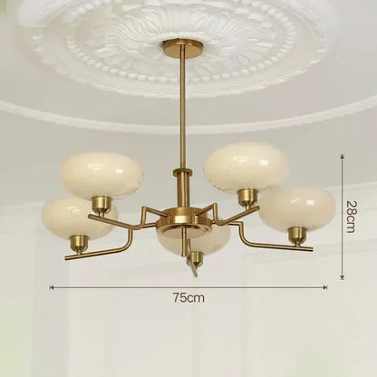 Moderne lysekrone med opalglas skærme