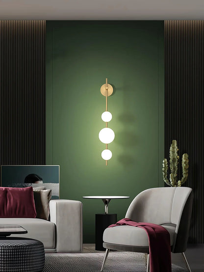 Moderne geometrisk væglampe med LED-kugler