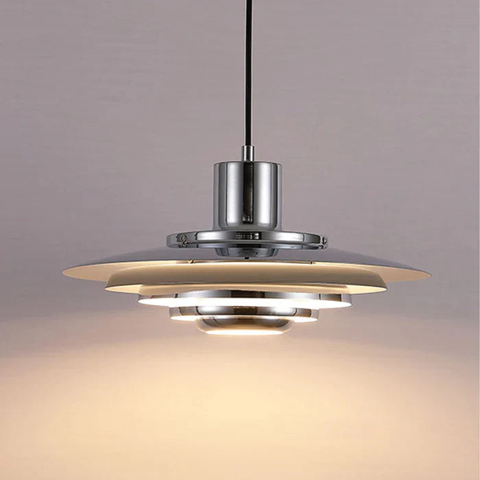 Retro pendellampe i aluminium med lagdelt LED-design