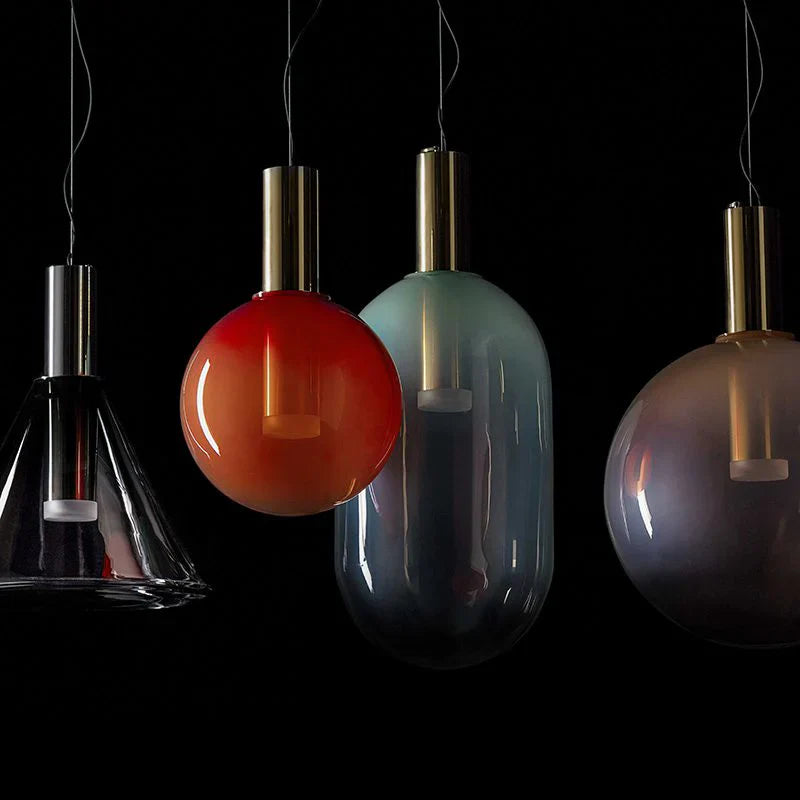 Designer LED-pendellampe med glasskærme