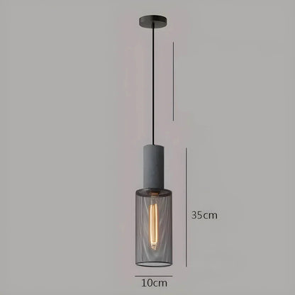 Industriel pendellampe med metallisk trådskærm og LED