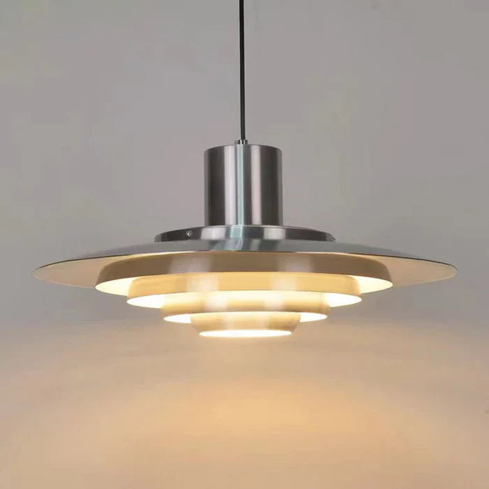 Retro pendellampe i aluminium med lagdelt LED-design