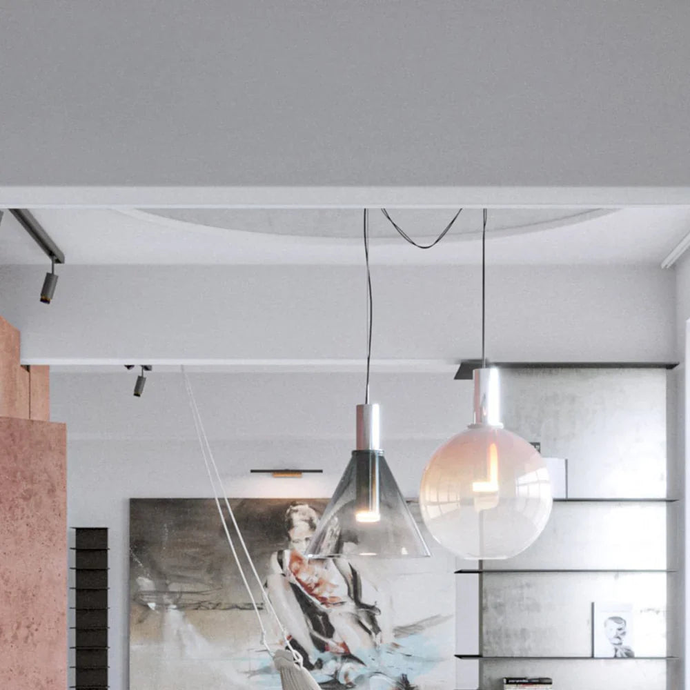 Designer LED-pendellampe med glasskærme