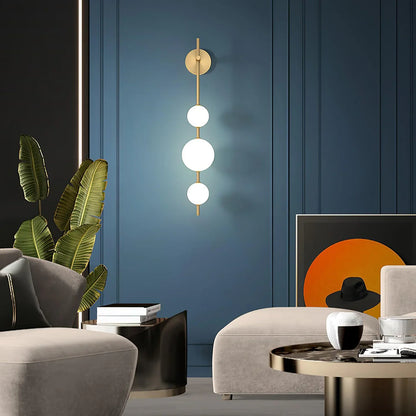 Moderne geometrisk væglampe med LED-kugler