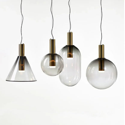 Designer LED-pendellampe med glasskærme