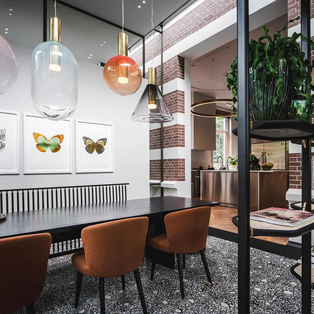 Designer LED-pendellampe med glasskærme