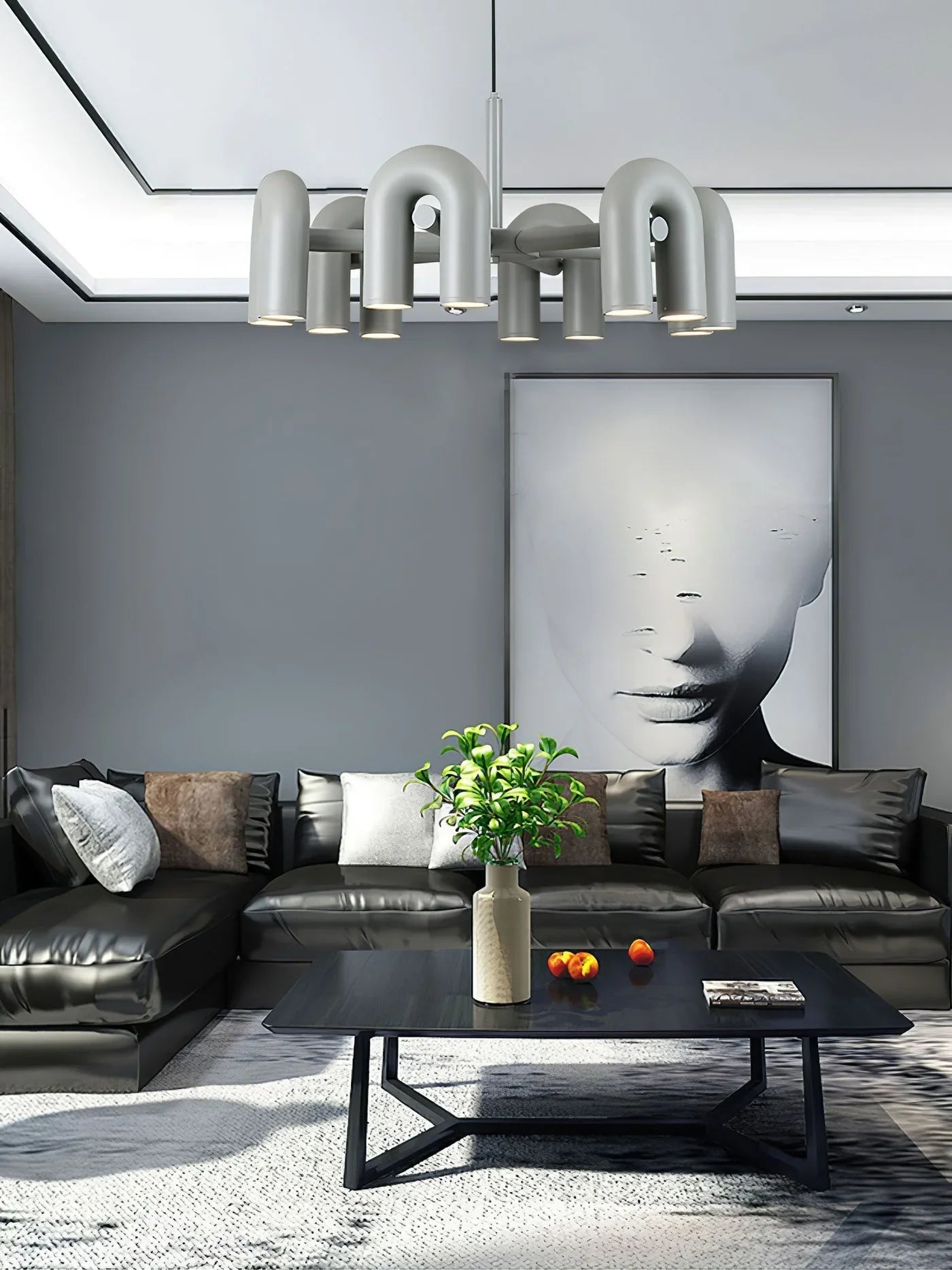 Skulpturel pendellampe med moderne design