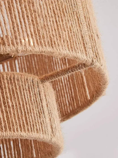 Boho loftlampe med naturligt reb