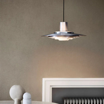 Retro pendellampe i aluminium med lagdelt LED-design