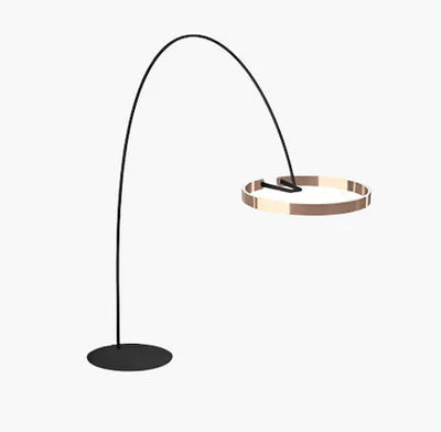 Moderne gulvlampe med rund ring-skærm og LED