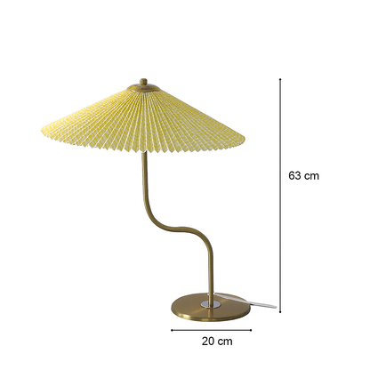 Bordlampe med plisseret skærm
