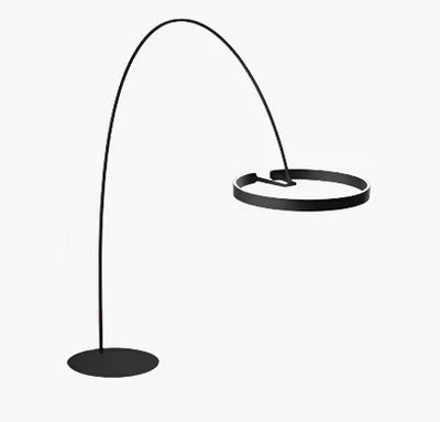 Moderne gulvlampe med rund ring-skærm og LED