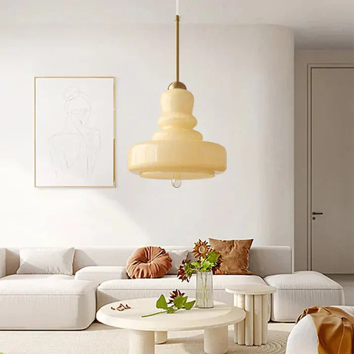Pendellampe i Mælkeglas – Bauhaus Design