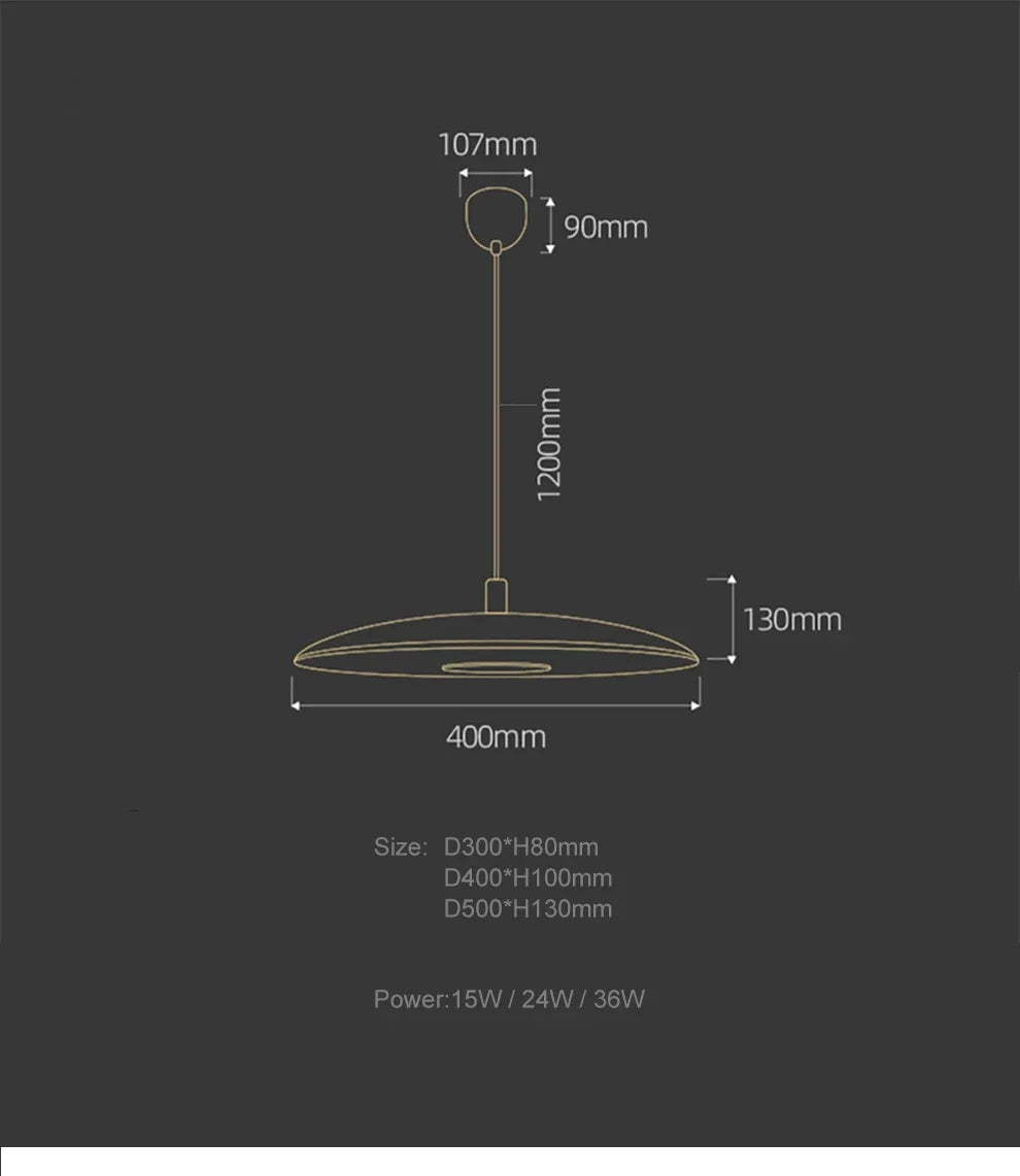 Slank LED pendellampe – Moderne loftlampe i tallerkenform