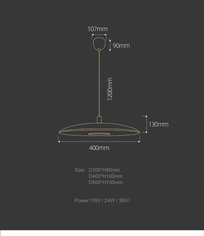 Slank LED pendellampe – Moderne loftlampe i tallerkenform