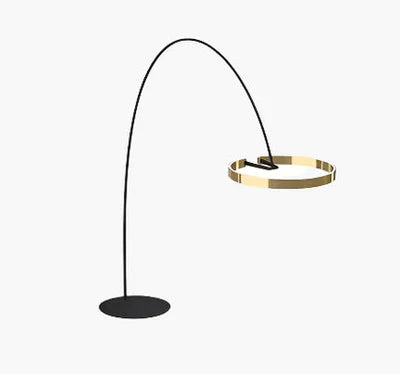 Moderne gulvlampe med rund ring-skærm og LED