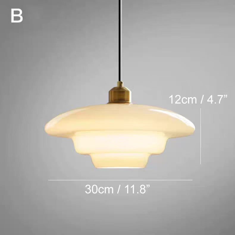 Pendellampe med Mælkehvidt Glas