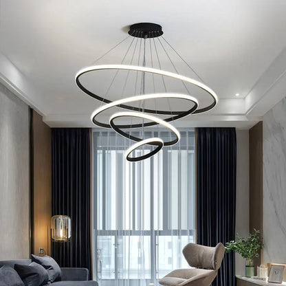Moderne LED-pendellampe med 3D-ringe
