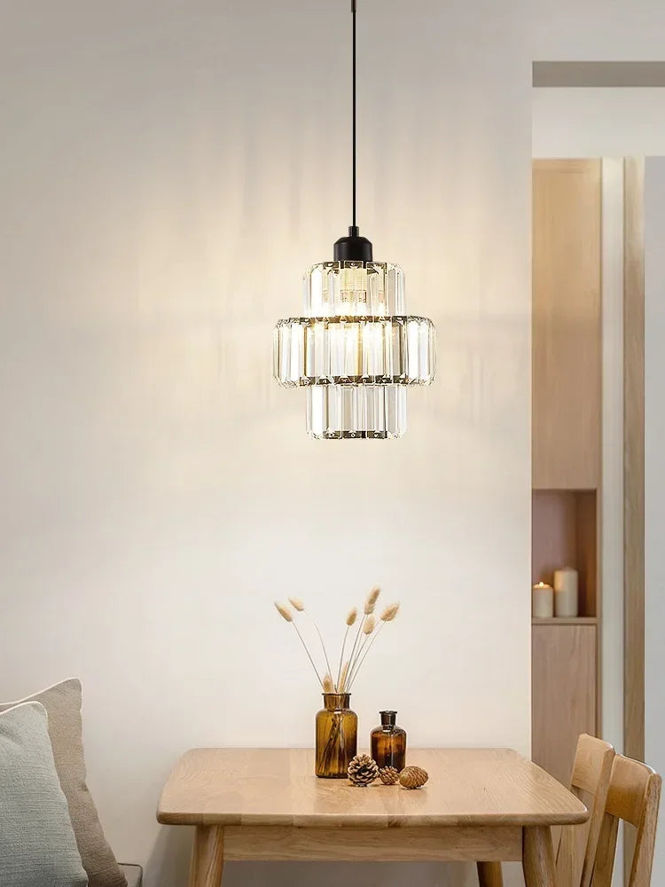 Krystal pendellampe i glas – Glamour stil