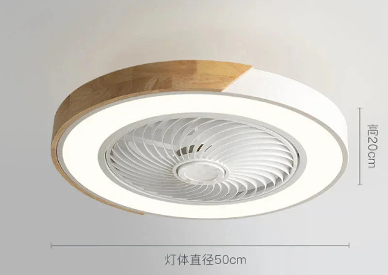 Moderne loftlampe med LED og indbygget stille loftventilator – fjernbetjening inkluderet
