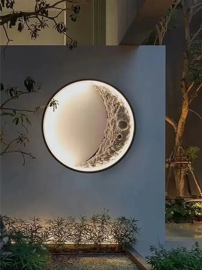 LED Væglampe med 3D Måneflade