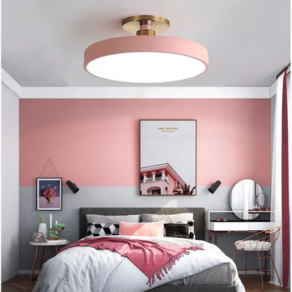 Rund LED-loftlampe i skandinavisk stil
