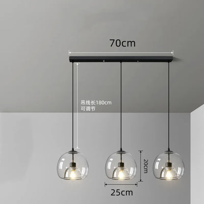 Pendellampe i glas med dobbelt skærm – industriel stil