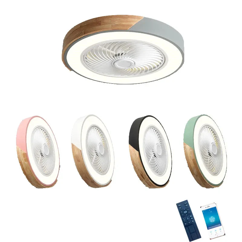 Moderne loftlampe med LED og indbygget stille loftventilator – fjernbetjening inkluderet
