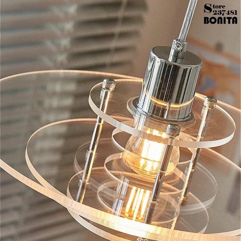 Moderne akryl pendellampe med geometrisk design
