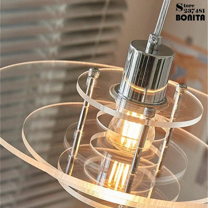 Moderne akryl pendellampe med geometrisk design