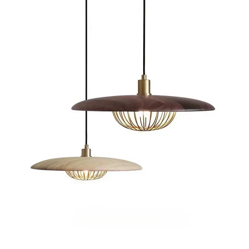 Industriel Pendellampe med Metalkuppel og Filigran Kurv