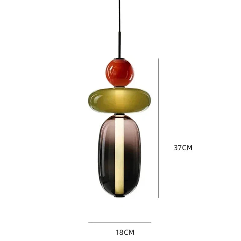 Pendellampe i kandiseret glas