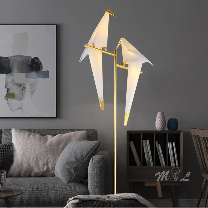 Origami Fugl Lampe | Moderne dekorativ bord- og gulvlampe